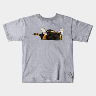 Fuzzy Little Bumblebee Kitty Kids T-Shirt